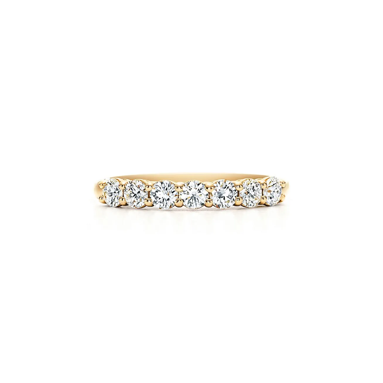 Tiffany & Co. Tiffany Forever Band Ring in Yellow Gold with a Half-circle of Diamonds, 3 mm | ^Women Rings|Stacking Rings