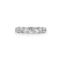 Tiffany & Co. Tiffany Forever Band Ring in Platinum with a Half-circle of Diamonds, 3.5 mm | ^Women Rings|Stacking Rings