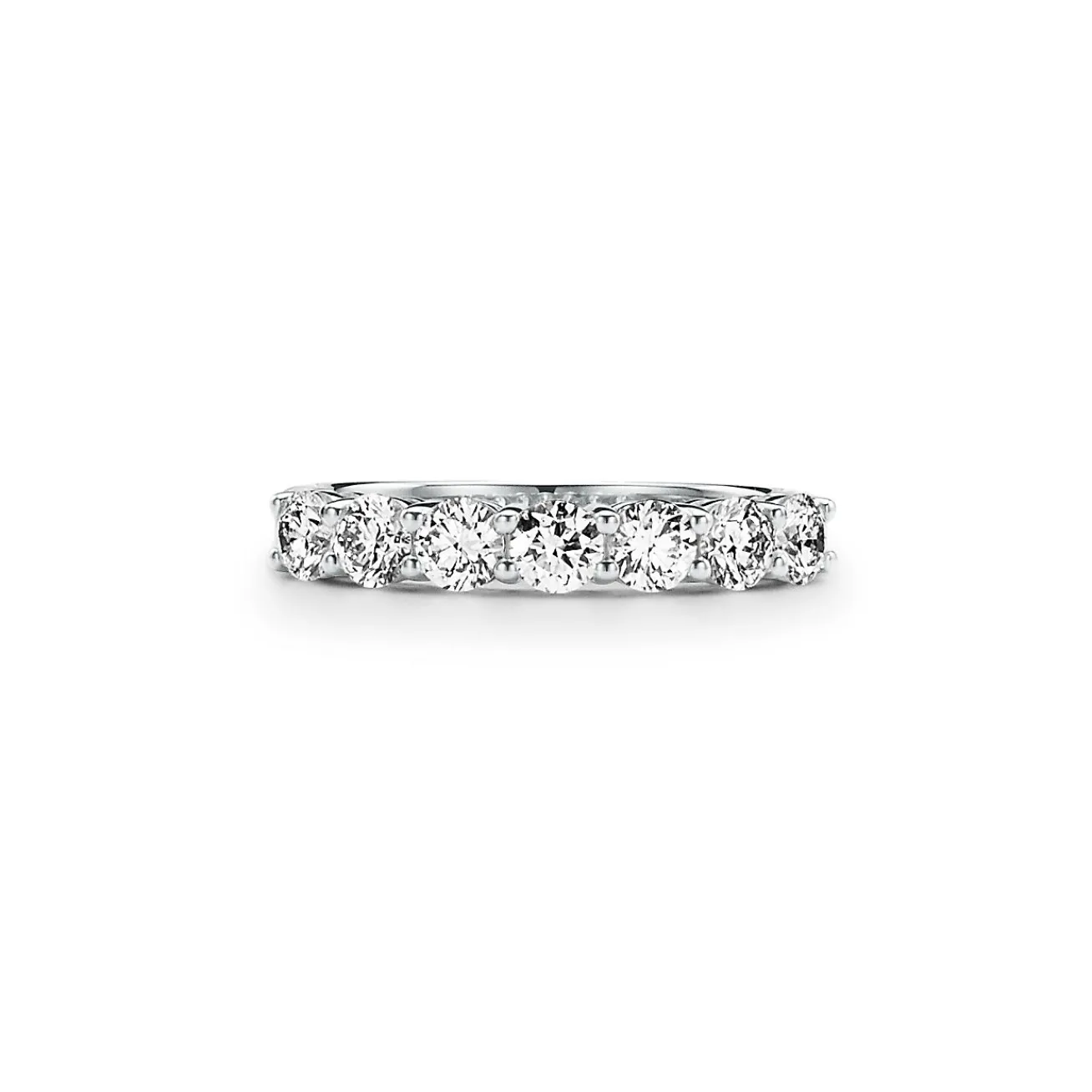 Tiffany & Co. Tiffany Forever Band Ring in Platinum with a Half-circle of Diamonds, 3.5 mm | ^Women Rings|Stacking Rings