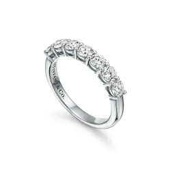 Tiffany & Co. Tiffany Forever Band Ring in Platinum with a Half-circle of Diamonds, 3.5 mm | ^Women Rings|Stacking Rings