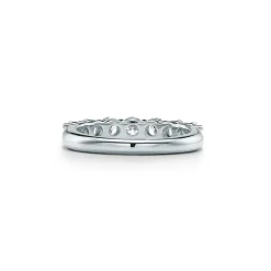 Tiffany & Co. Tiffany Forever Band Ring in Platinum with a Half-circle of Diamonds, 3.5 mm | ^Women Rings|Stacking Rings