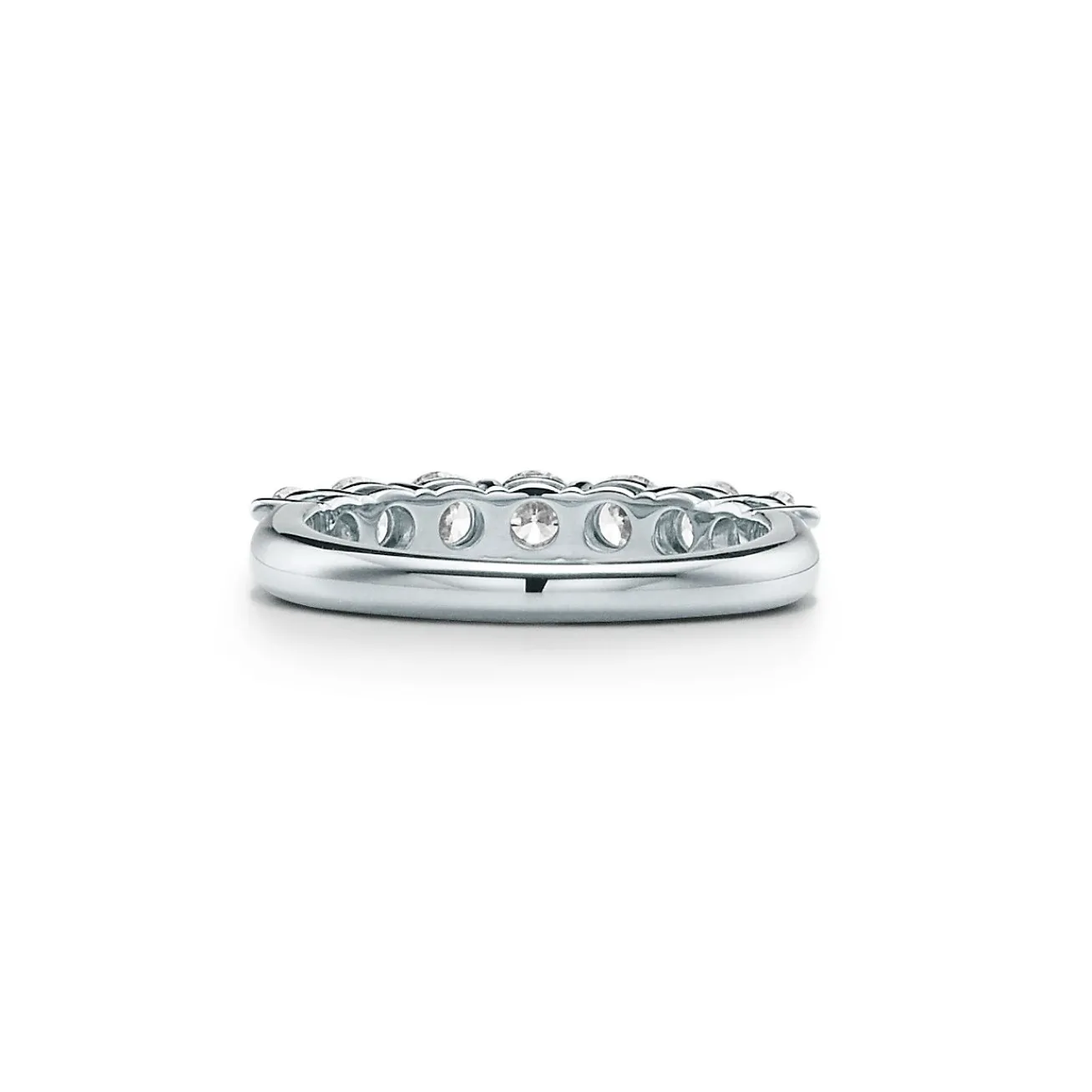 Tiffany & Co. Tiffany Forever Band Ring in Platinum with a Half-circle of Diamonds, 3.5 mm | ^Women Rings|Stacking Rings