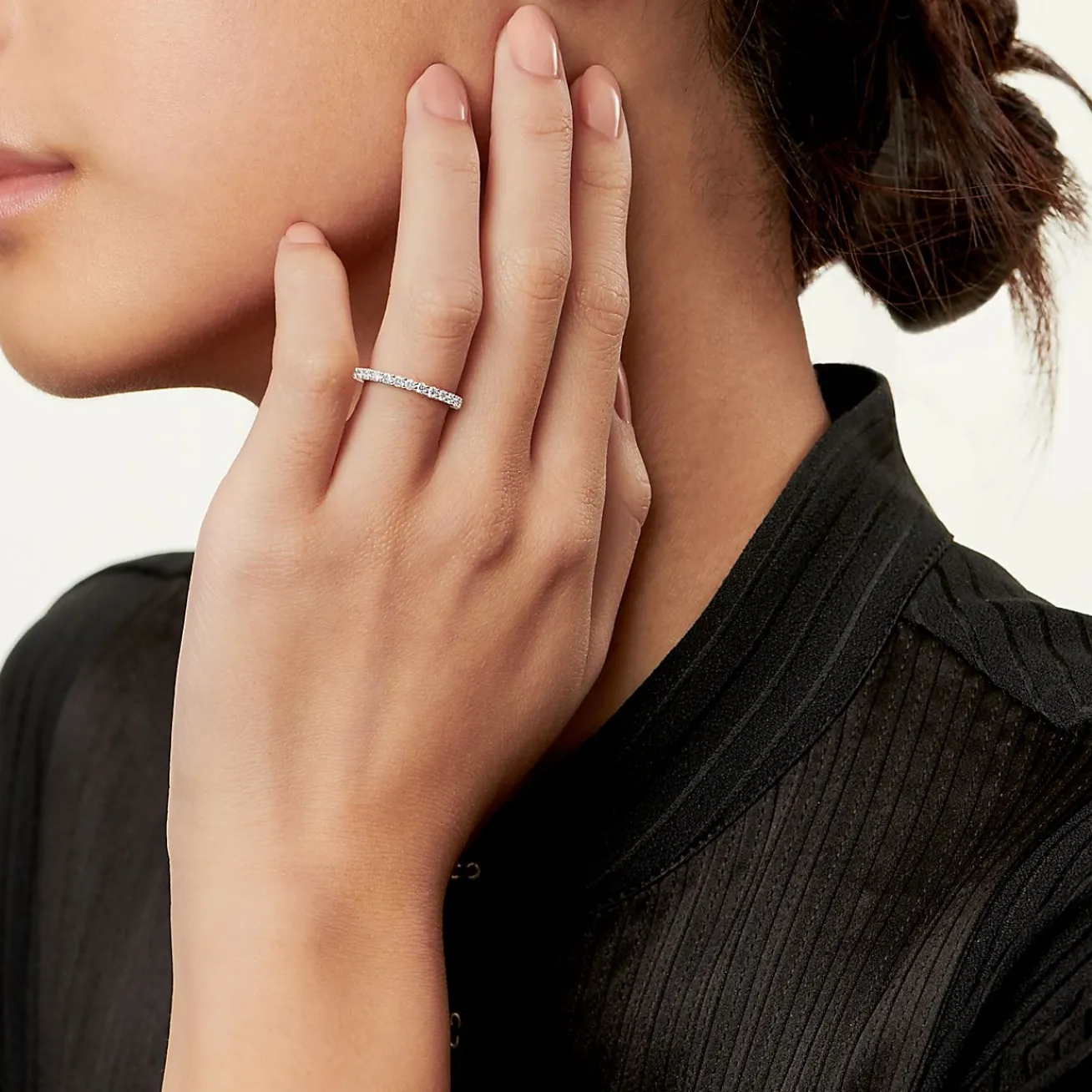 Tiffany & Co. Tiffany Forever Band Ring in Platinum with a Full Circle of Diamonds, 2.2 mm | ^Women Rings|Stacking Rings