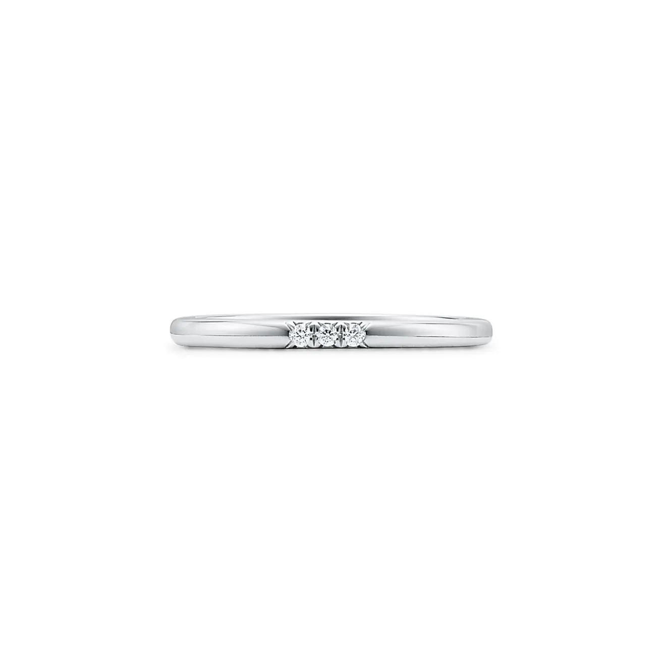 Tiffany & Co. Tiffany Forever Wedding Band Ring in Platinum with Diamonds, 2 mm Wide | ^Women Rings|Platinum Jewelry