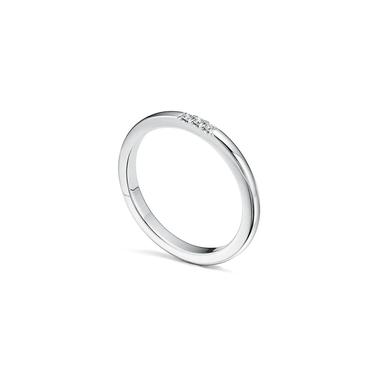 Tiffany & Co. Tiffany Forever Wedding Band Ring in Platinum with Diamonds, 2 mm Wide | ^Women Rings|Platinum Jewelry