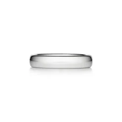 Tiffany & Co. Tiffany Forever Wedding Band Ring in Platinum with a Diamond, 4 mm Wide | ^ Rings|Platinum Jewelry