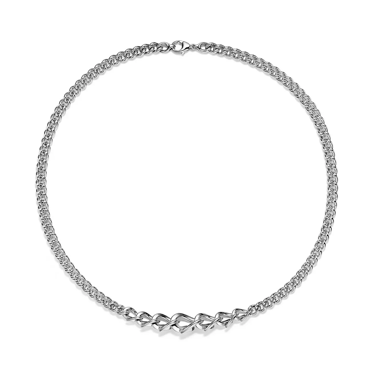 Tiffany & Co. Tiffany Forge Graduated Link Necklace in High-polished Sterling Silver | ^ Necklaces & Pendants|Men's Jewelry