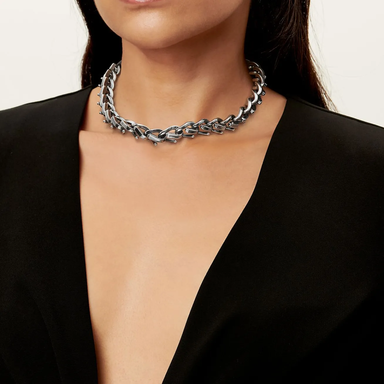 Tiffany & Co. Tiffany Forge Large Link Necklace in Blackened Sterling Silver | ^ Necklaces & Pendants|Men's Jewelry