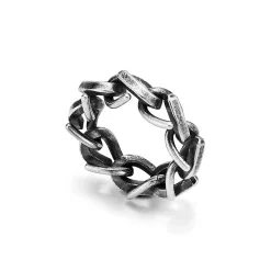 Tiffany & Co. Tiffany Forge Link Ring in Blackened Sterling Silver | ^ Rings|Men's Jewelry