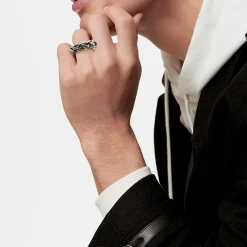 Tiffany & Co. Tiffany Forge Link Ring in Blackened Sterling Silver | ^ Rings|Men's Jewelry