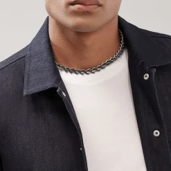 Tiffany & Co. Tiffany Forge Medium Link Necklace in Blackened Sterling Silver | ^ Necklaces & Pendants|Men's Jewelry