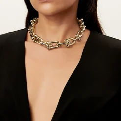 Tiffany & Co. Tiffany HardWear Bold Graduated Link Necklace in Yellow Gold | ^ Necklaces & Pendants|Gold Jewelry
