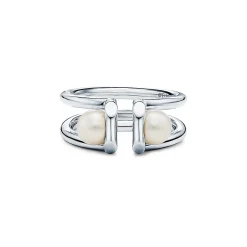 Tiffany & Co. Tiffany HardWear double pearl ring in sterling silver. | ^ Rings|Men's Jewelry