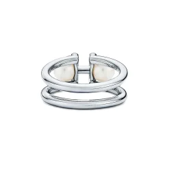 Tiffany & Co. Tiffany HardWear double pearl ring in sterling silver. | ^ Rings|Men's Jewelry