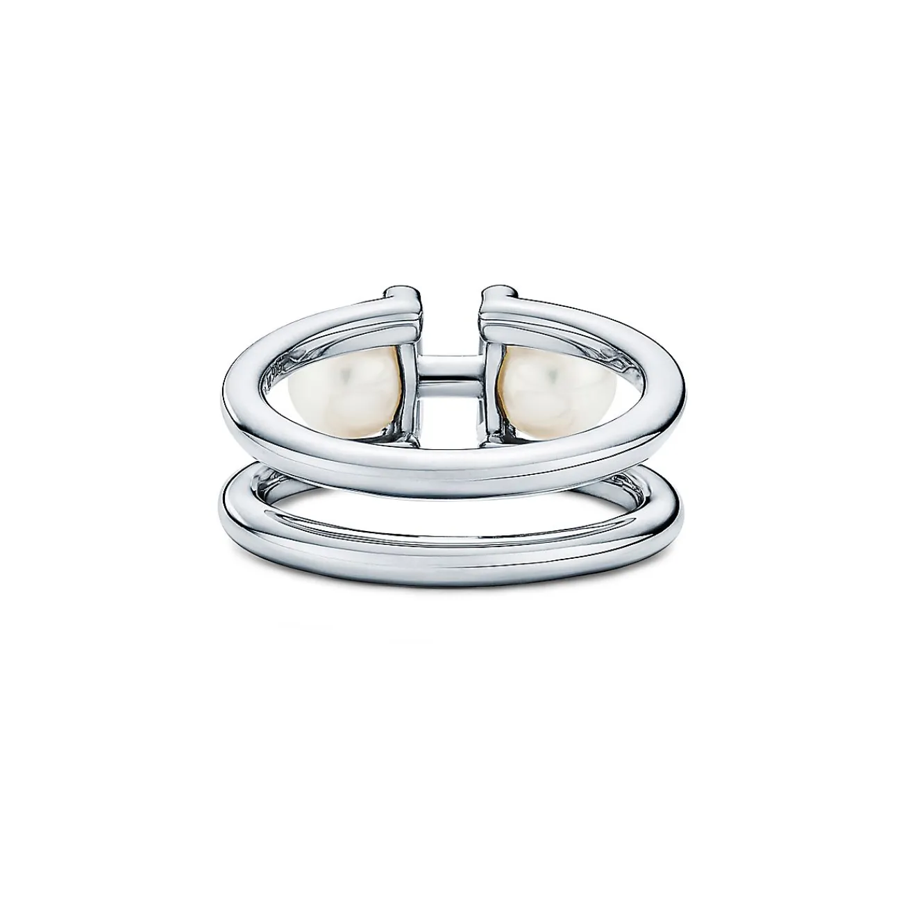Tiffany & Co. Tiffany HardWear double pearl ring in sterling silver. | ^ Rings|Men's Jewelry