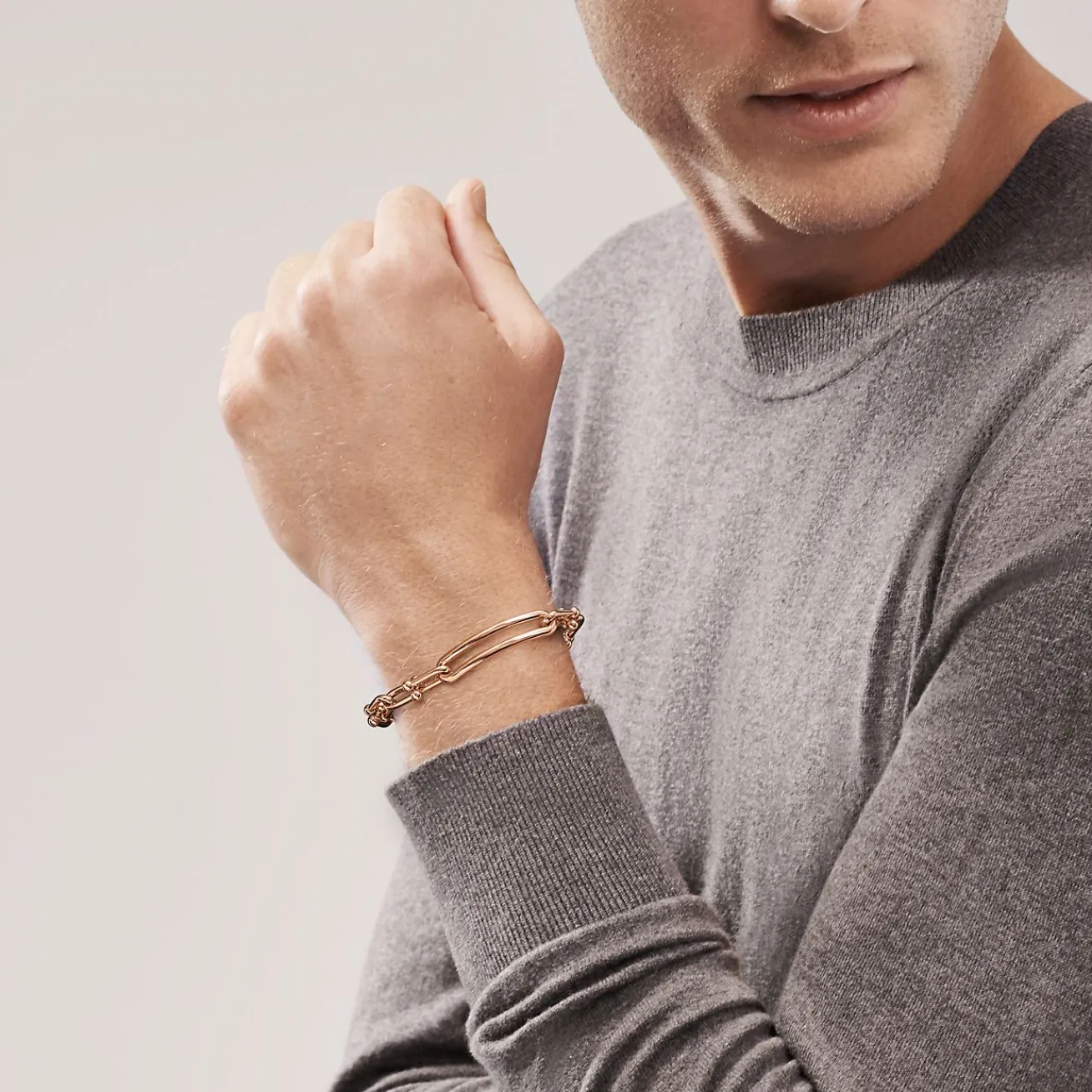 Tiffany & Co. Tiffany HardWear Elongated Link Bracelet in Rose Gold | ^ Bracelets|Men's Jewelry