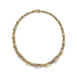 Tiffany & Co. Tiffany HardWear Graduated Link Necklace in Yellow Gold with Pavé Diamonds | ^ Necklaces & Pendants|Gold Jewelry