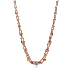 Tiffany & Co. Tiffany HardWear Graduated Link Necklace in Rose Gold with Pavé Diamonds | ^ Necklaces & Pendants|Men's Jewelry