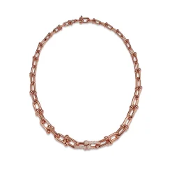 Tiffany & Co. Tiffany HardWear Graduated Link Necklace in Rose Gold with Pavé Diamonds | ^ Necklaces & Pendants|Men's Jewelry