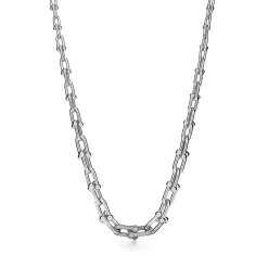 Tiffany & Co. Tiffany HardWear Graduated Link Necklace in White Gold with Pavé Diamonds | ^ Necklaces & Pendants|Men's Jewelry