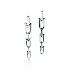 Tiffany & Co. Tiffany HardWear graduated link earrings in sterling silver. | ^ Earrings|Bold Silver Jewelry