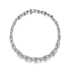Tiffany & Co. Tiffany HardWear Graduated Link Necklace in White Gold with Pavé Diamonds | ^ Necklaces & Pendants|Men's Jewelry
