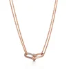 Tiffany & Co. Tiffany HardWear Large Double Link Pendant in Rose Gold with Pavé Diamonds | ^ Necklaces & Pendants|Gifts for Her