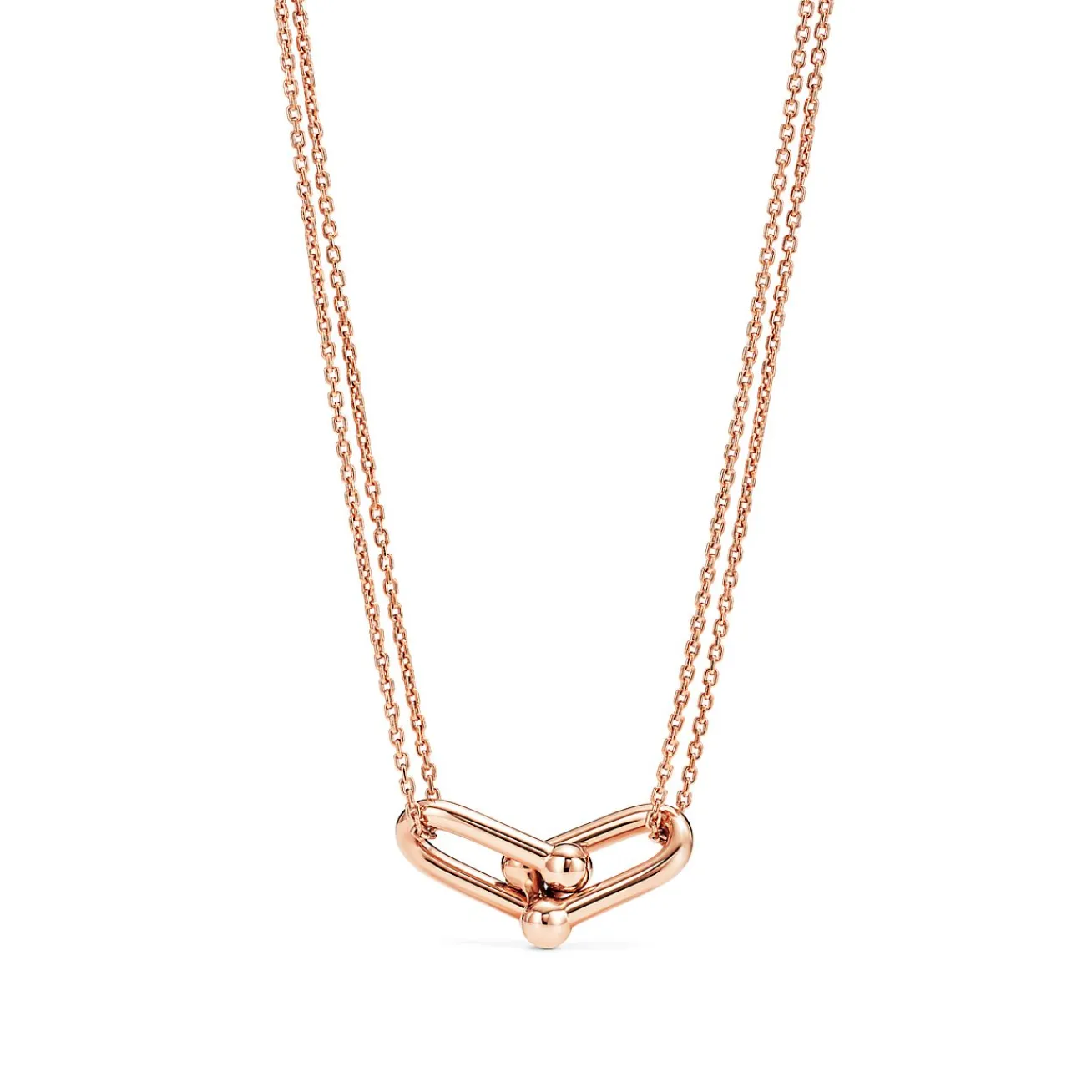Tiffany & Co. Tiffany HardWear Large Double Link Pendant in Rose Gold | ^ Necklaces & Pendants|Rose Gold Jewelry