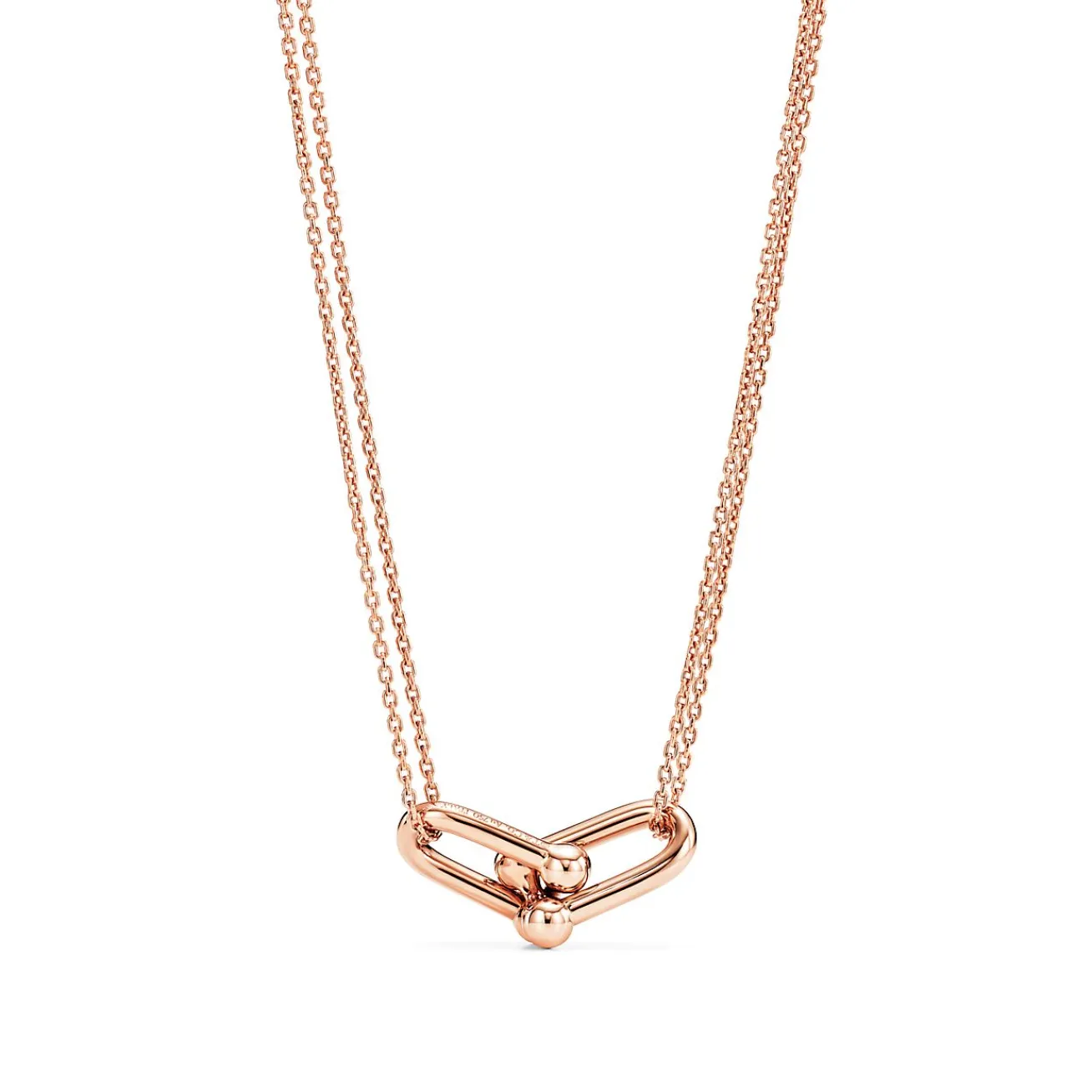 Tiffany & Co. Tiffany HardWear Large Double Link Pendant in Rose Gold | ^ Necklaces & Pendants|Rose Gold Jewelry