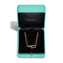 Tiffany & Co. Tiffany HardWear Large Double Link Pendant in Rose Gold | ^ Necklaces & Pendants|Rose Gold Jewelry