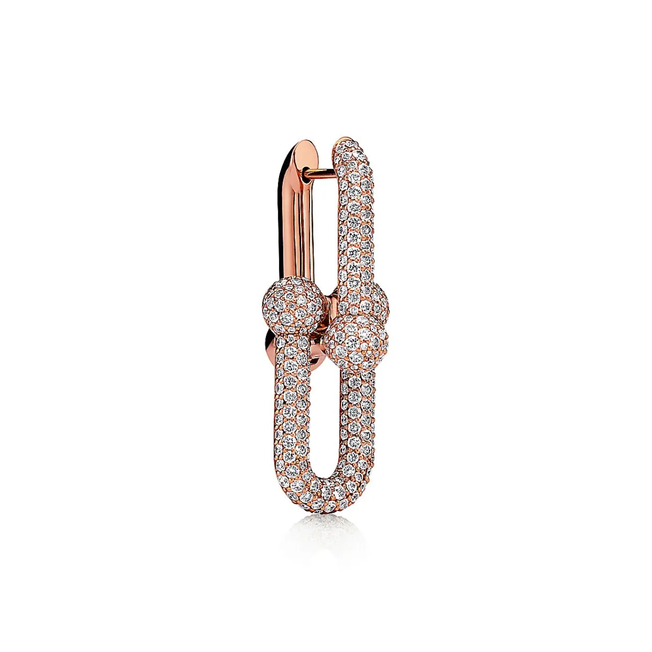 Tiffany & Co. Tiffany HardWear Large Link Earrings in Rose Gold with Pavé Diamonds | ^ Earrings|Rose Gold Jewelry