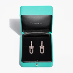 Tiffany & Co. Tiffany HardWear Large Link Earrings in Rose Gold with Pavé Diamonds | ^ Earrings|Rose Gold Jewelry