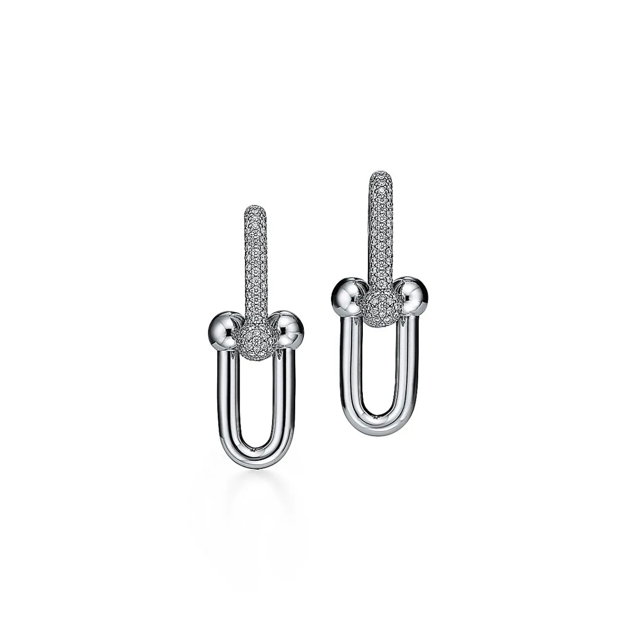 Tiffany & Co. Tiffany HardWear Large Link Earrings in White Gold with Pavé Diamonds | ^ Earrings|Diamond Jewelry