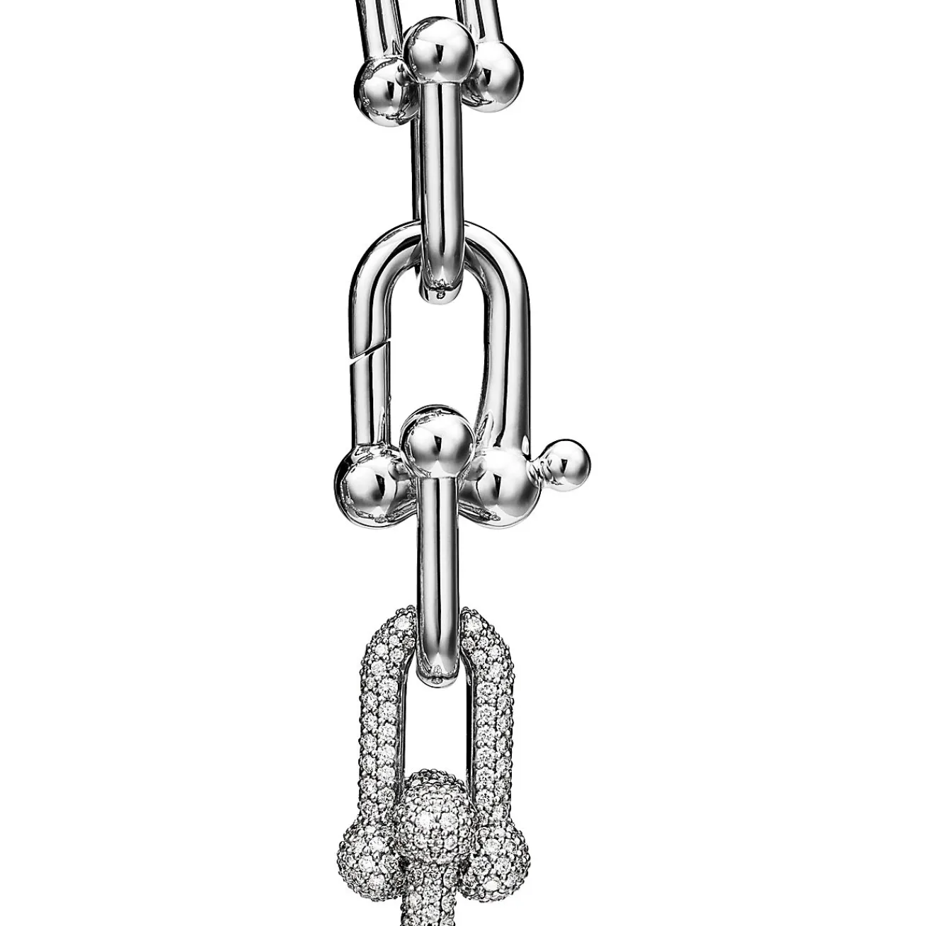 Tiffany & Co. Tiffany HardWear Large Link Bracelet in White Gold with Pavé Diamonds | ^ Bracelets|New Jewelry