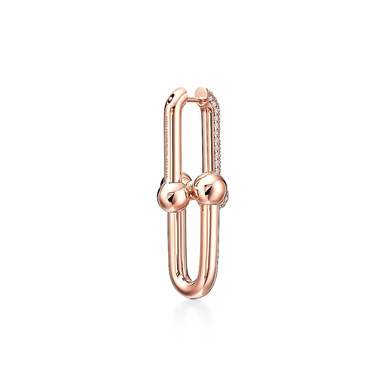 Tiffany & Co. Tiffany HardWear Large Link Earrings in Rose Gold with Pavé Diamonds | ^ Earrings|Rose Gold Jewelry