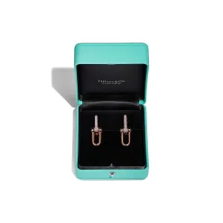 Tiffany & Co. Tiffany HardWear Large Link Earrings in Rose Gold with Pavé Diamonds | ^ Earrings|Rose Gold Jewelry