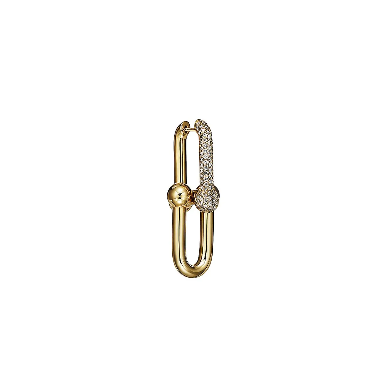 Tiffany & Co. Tiffany HardWear Large Link Earrings in Yellow Gold with Pavé Diamonds | ^ Earrings|Gold Jewelry