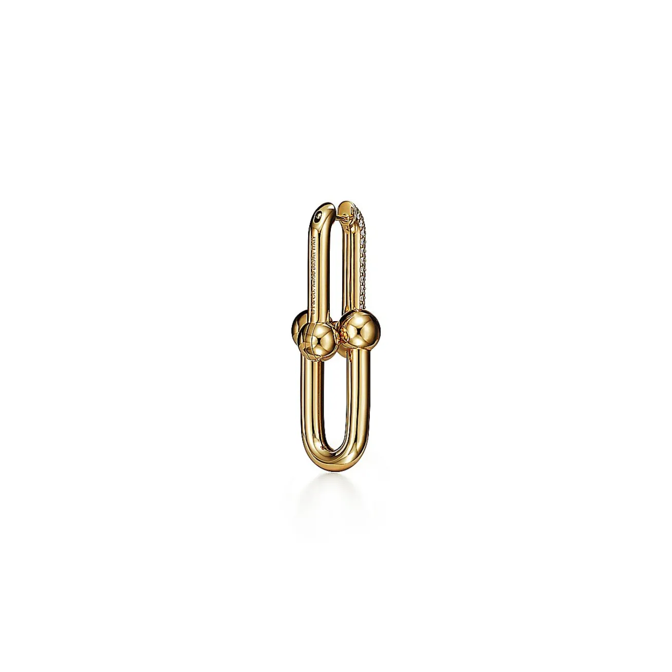 Tiffany & Co. Tiffany HardWear Large Link Earrings in Yellow Gold with Pavé Diamonds | ^ Earrings|Gold Jewelry