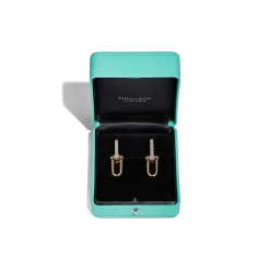 Tiffany & Co. Tiffany HardWear Large Link Earrings in Yellow Gold with Pavé Diamonds | ^ Earrings|Gold Jewelry