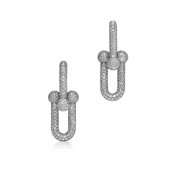 Tiffany & Co. Tiffany HardWear Large Link Earrings in White Gold with Pavé Diamonds | ^ Earrings|New Jewelry