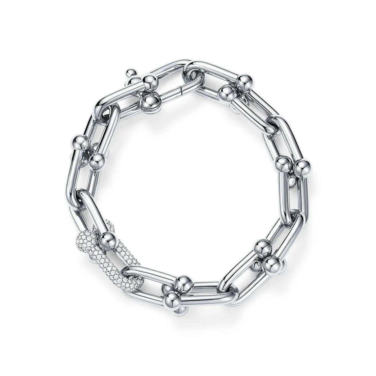 Tiffany & Co. Tiffany HardWear Large Link Bracelet in White Gold with Diamonds | ^ Bracelets|Diamond Jewelry