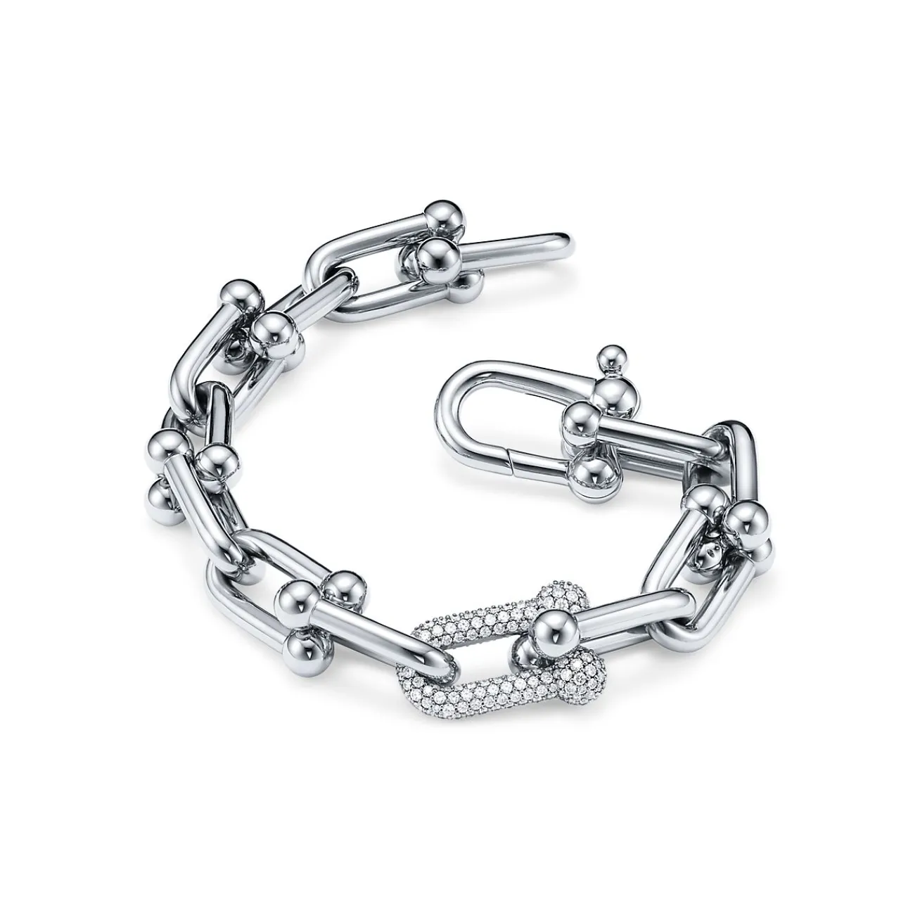 Tiffany & Co. Tiffany HardWear Large Link Bracelet in White Gold with Diamonds | ^ Bracelets|Diamond Jewelry
