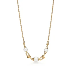 Tiffany & Co. Tiffany HardWear Link Necklace in Yellow Gold with Freshwater Pearls | ^ Necklaces & Pendants|Gold Jewelry
