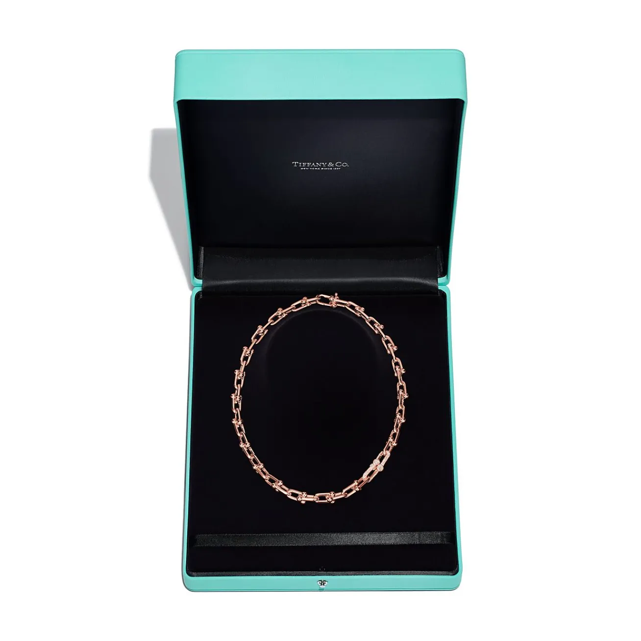 Tiffany & Co. Tiffany HardWear Medium Link Necklace in Rose Gold with Diamonds | ^ Necklaces & Pendants|New Jewelry