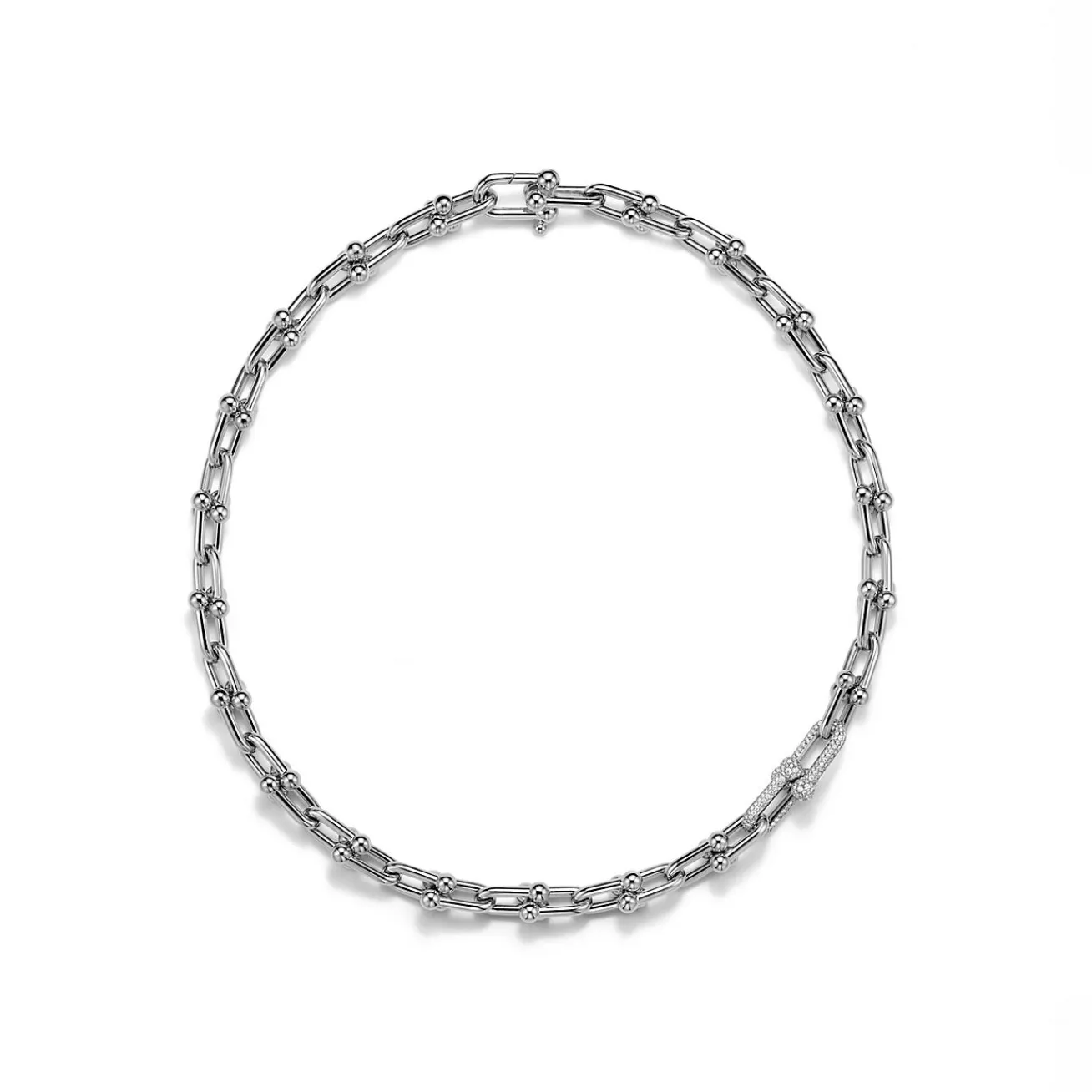 Tiffany & Co. Tiffany HardWear Medium Link Necklace in White Gold with Diamonds | ^ Necklaces & Pendants|Men's Jewelry