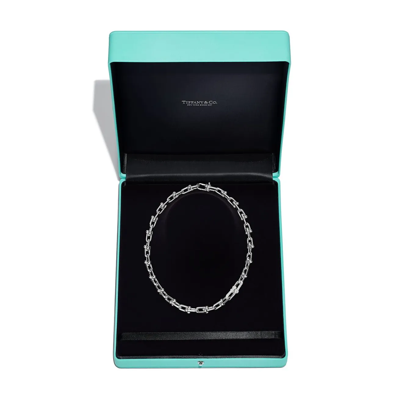 Tiffany & Co. Tiffany HardWear Medium Link Necklace in White Gold with Diamonds | ^ Necklaces & Pendants|Men's Jewelry