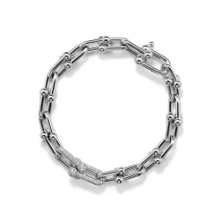 Tiffany & Co. Tiffany HardWear Medium Link Bracelet in White Gold with Diamonds | ^ Bracelets|New Jewelry