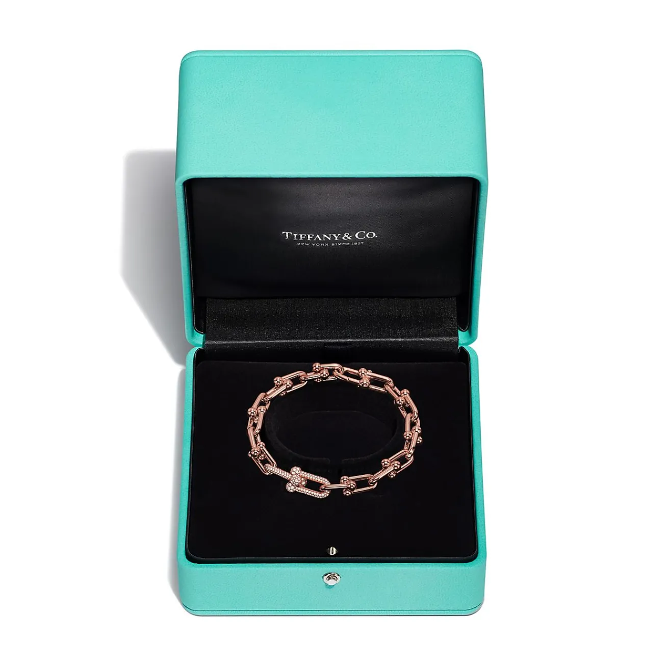 Tiffany & Co. Tiffany HardWear Medium Link Bracelet in Rose Gold with Diamonds | ^ Bracelets|New Jewelry