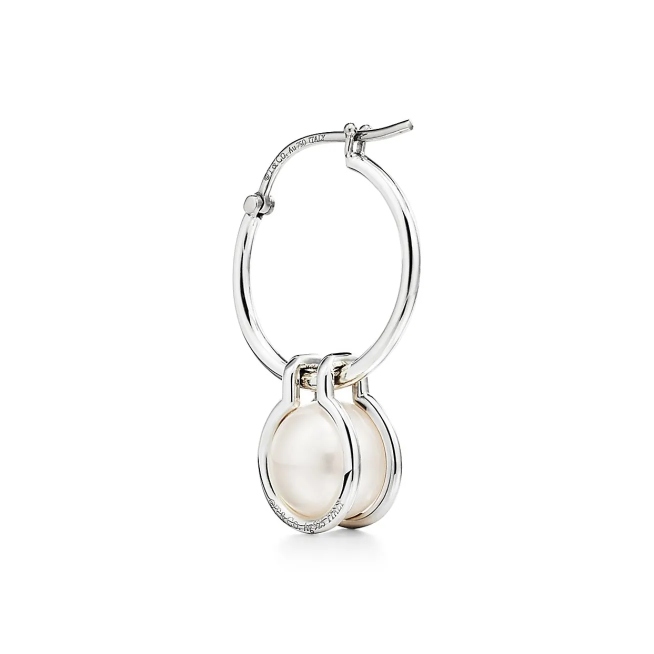 Tiffany & Co. Tiffany HardWear pearl hoop earrings in sterling silver. | ^ Earrings|Gifts for Her