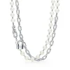 Tiffany & Co. Tiffany HardWear Pearl Lock Necklace in Silver, 9-10 mm | ^ Necklaces & Pendants|Men's Jewelry